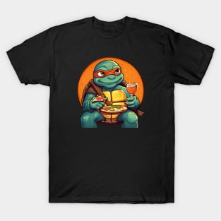 cute Michelangelo eating pizza T-Shirt